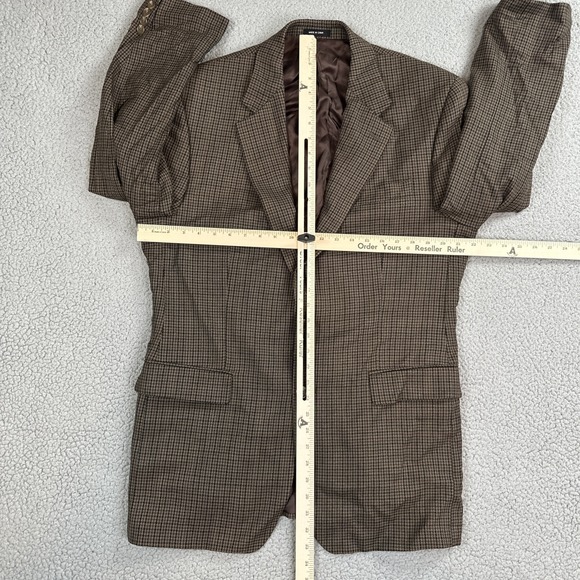 Chaps Blazer Men 42L Multicolor Glen Plaid 2 Button Wool Sport Coat - Picture 7 of 16